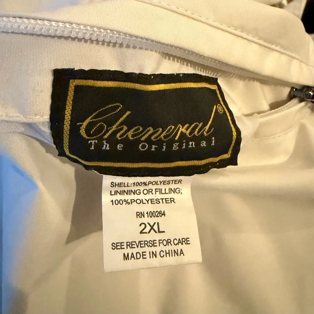 90s Cheneral White Navy REVERSIBLE Fleece Hooded CARMEL CALIFORNIA Jacket 2XL